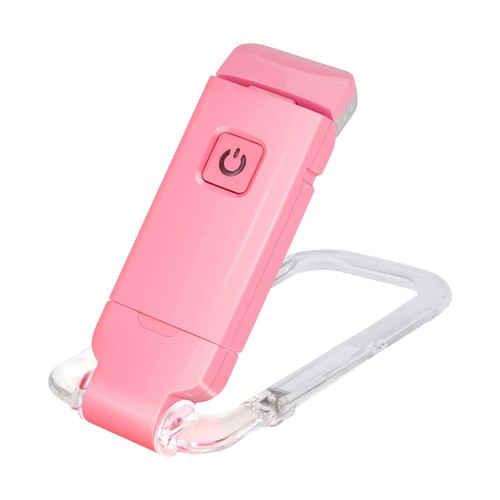 Book Night Reading Light - USB Rechargeable Clip-on Mini LED Lamp (Pink) - Afbeelding 1 van 6