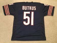 UNSIGNED CUSTOM Sewn Stitched Dick Butkus Blue Jersey - M, L, XL, 2XL, 3XL