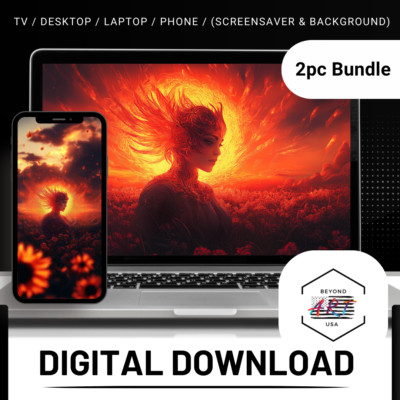Fire destroys, strengthen - Laptop + Phone 2PC Digital Download Background SKU30