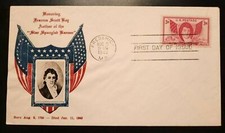 1948 FDC Francis Scott Key Crosby Photo Cachet Frederick Maryland 