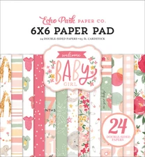 Echo Park Paper WELCOME BABY GIRL 6x6 Scrapbook Paper Cardstock Pad