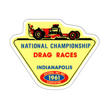 Pair Of Nhra 1961 Drag Races Vintage Sticker Decal