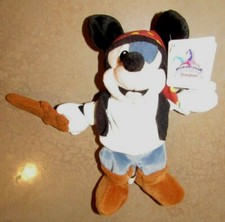 Retired Mickey Mouse Pirate Disneyland 8" Mini Bean Bag Plush Stuffed Animal