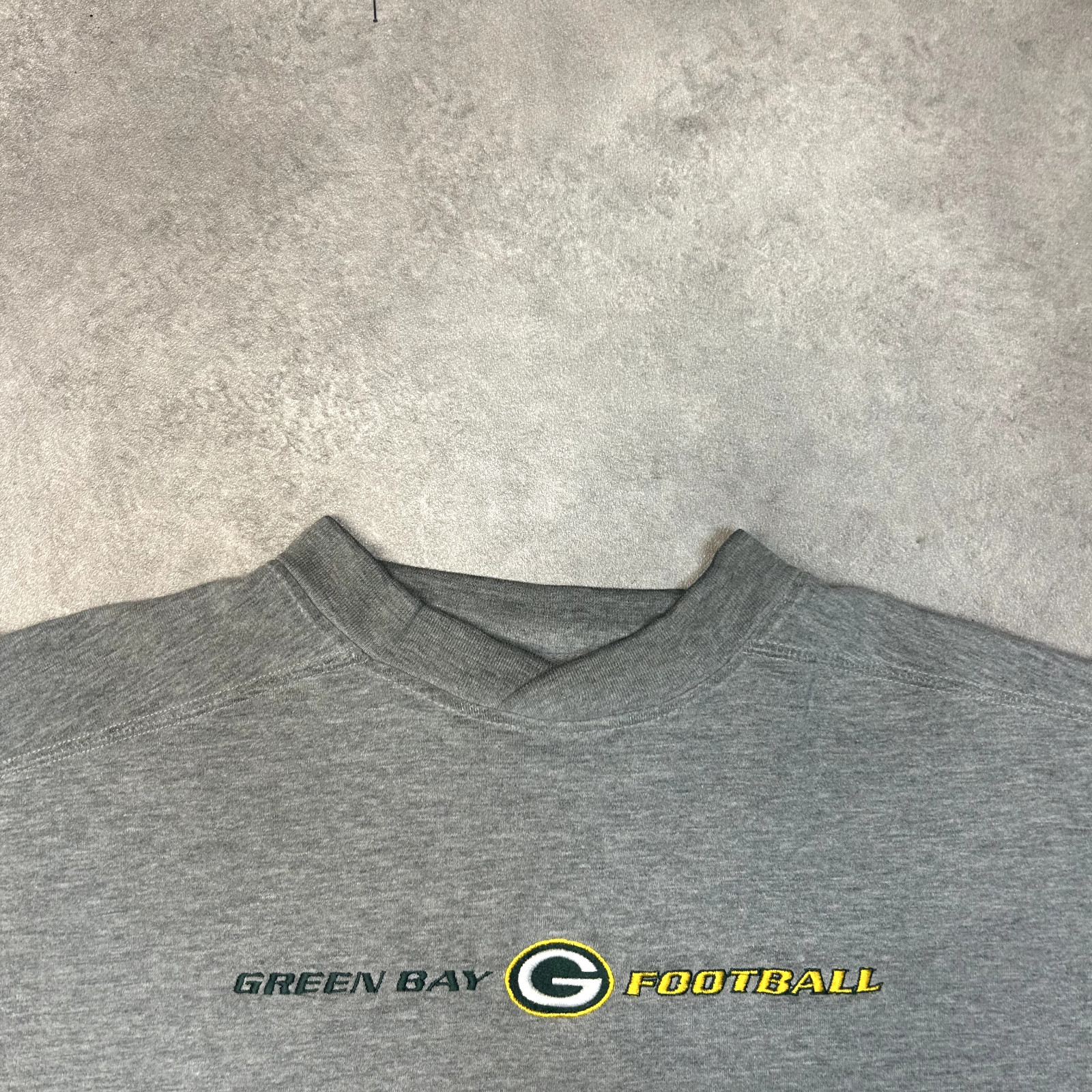 Reebok NFL Sweatshirt Mens Green Bay Packers Pull Over Jumper, Grey, Large image 3