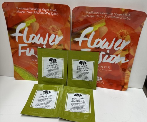 ORIGINS FLOWER FUSION RADIANCE BOOSTING SHEET MASK ORANGE & DRINK UP INTENSIVE - Picture 2 of 6
