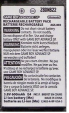 New OEM Original Nintendo Game Boy Advance SP GBA Replacement Battery