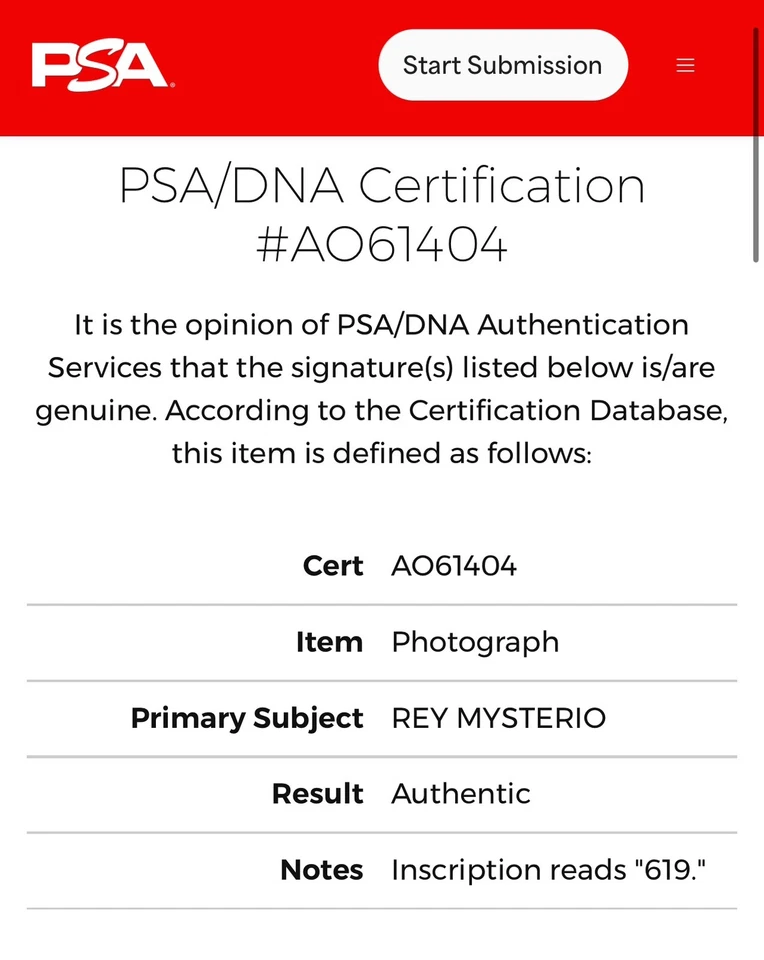 WWE REY MYSTERIO P-858 SIGNED 8X10 ORIGINAL PROMO PHOTO WITH PSA COA FROM 2004 - Image 3 of 3