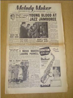 MELODY MAKER 1954 JUNE 19 JAZZ JAMBOREE DUKE ELLINGTON TED HEATH JACK PARNELL