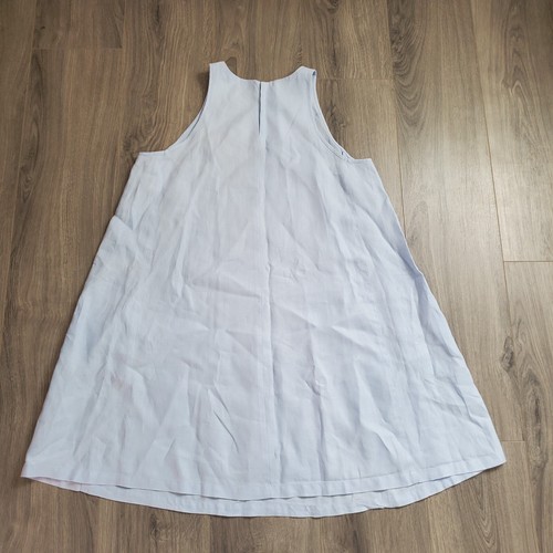 United Color of Benetton Dress Large Linen Baby Blue Sundress Sleeveless Coastal - Picture 3 of 10