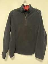 Land's End Fleece Quarter Zip Pullover LARGE US - Charcoal