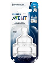 Philips Avent BPA-Free Medium Flow Anti-colic Nipple- 3m -new-N
