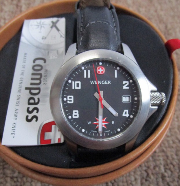 RARE Vintage Wenger Swiss Army 7203X Mens Compass Wrist Watch for sale