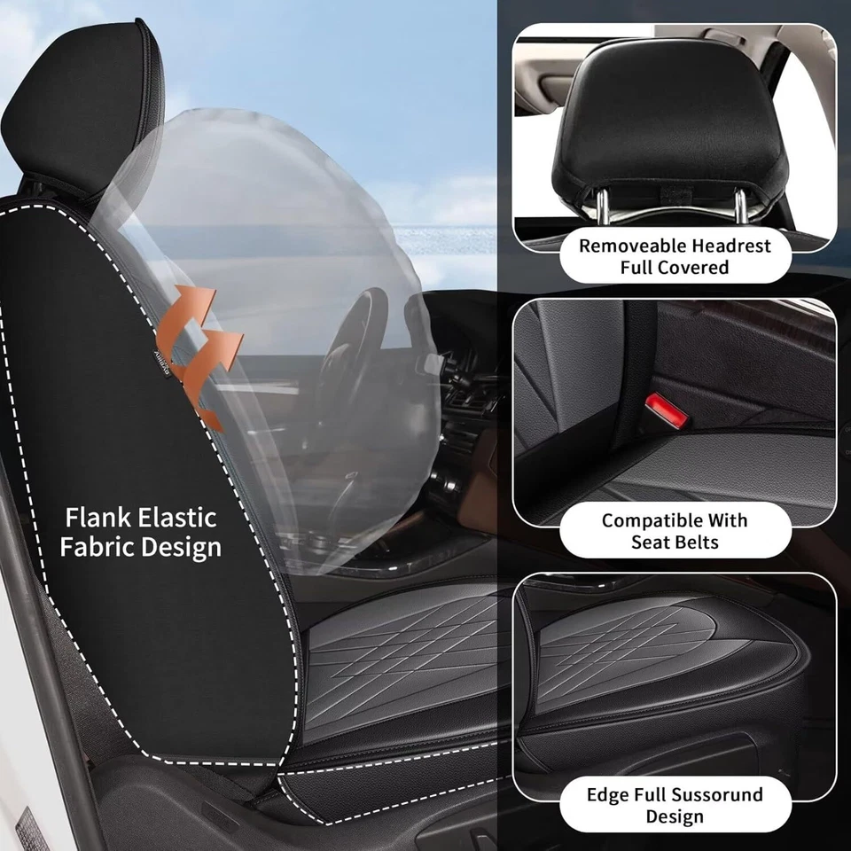 Car Front+Rear Pu Leather Seat Cushion Pad Fit FOR Acura RDX 2013-2024 Set 5-Sit Foto 3 de 4