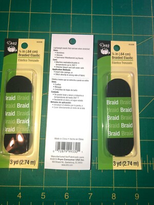 FREE ship US Dritz 1/4'''' braided elastic 3 packages - 1/4'' wide X 3 yard -9330B