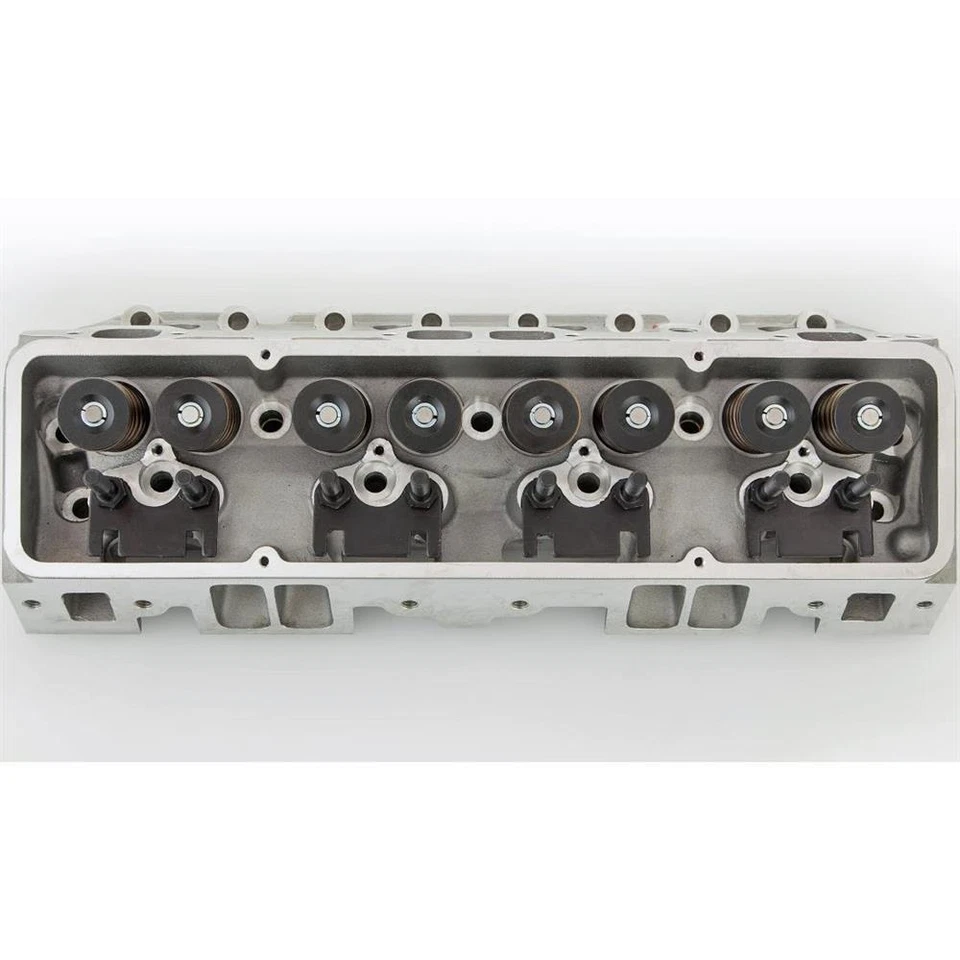 Flo-Tek SBC 350 Chevy Aluminum Assembled 64cc Cylinder Head w/ Studs Guideplates - Bild 4 von 4