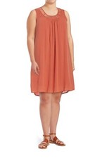 Bobeau Terracotta Lightweight Crepe Summer Dress w/Pockets NWT Rt. $112 Sz 2X