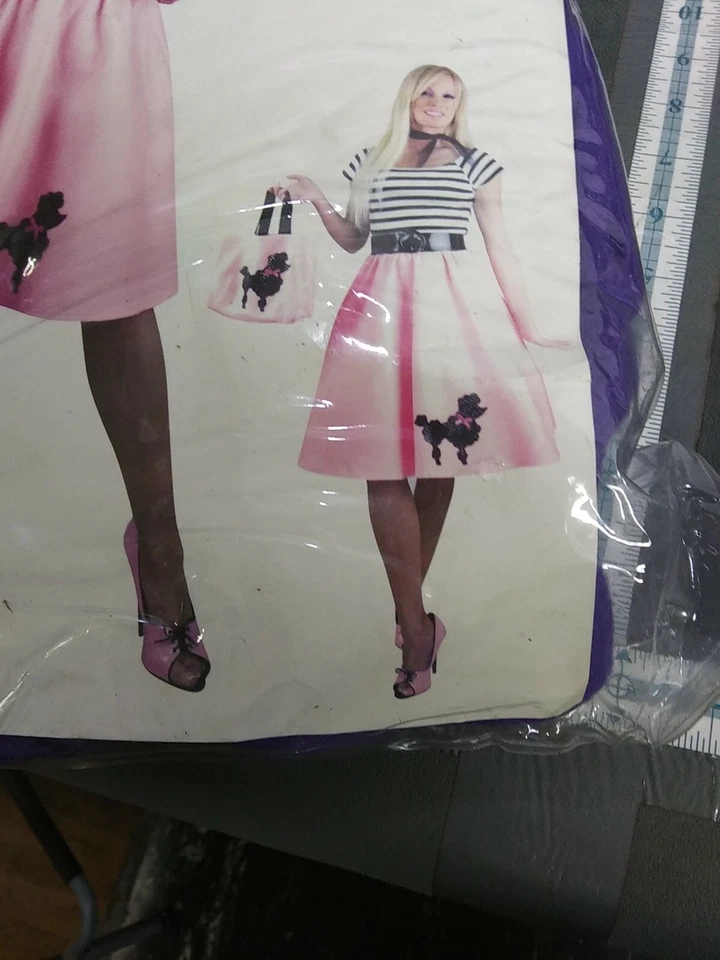 贵宾犬礼服服装万圣节花式连衣裙带腰带二手 — 第 2/4 张图片