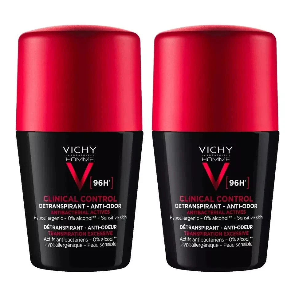 PACK de 2 desodorantes antitranspirantes enrollables Vichy Clinical Control para hombre 96h 50 ml Foto 3 de 4