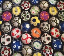 1/2 Bthy Soccer Ball Cotton Fabric Half Yard Quilt sport athlete play game