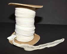 Vintage Roll White Flowered Stretchy Lace 1.25" Wide Approx. 250 Yards NOS