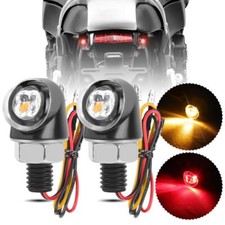 2X Mini Motorcycle LED Indicator Turn Signal Light Blinker Red Brake Tail Lamp