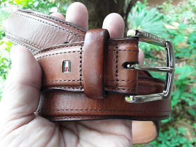 tommy hilfiger brown leather belt