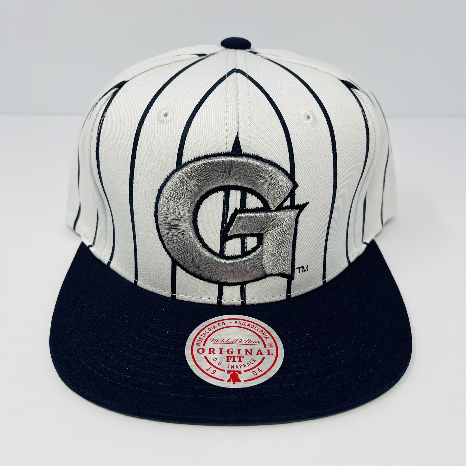 Mitchell & Ness Georgetown University Hoyas Mens Snapback Hat Cap Blue White NEW