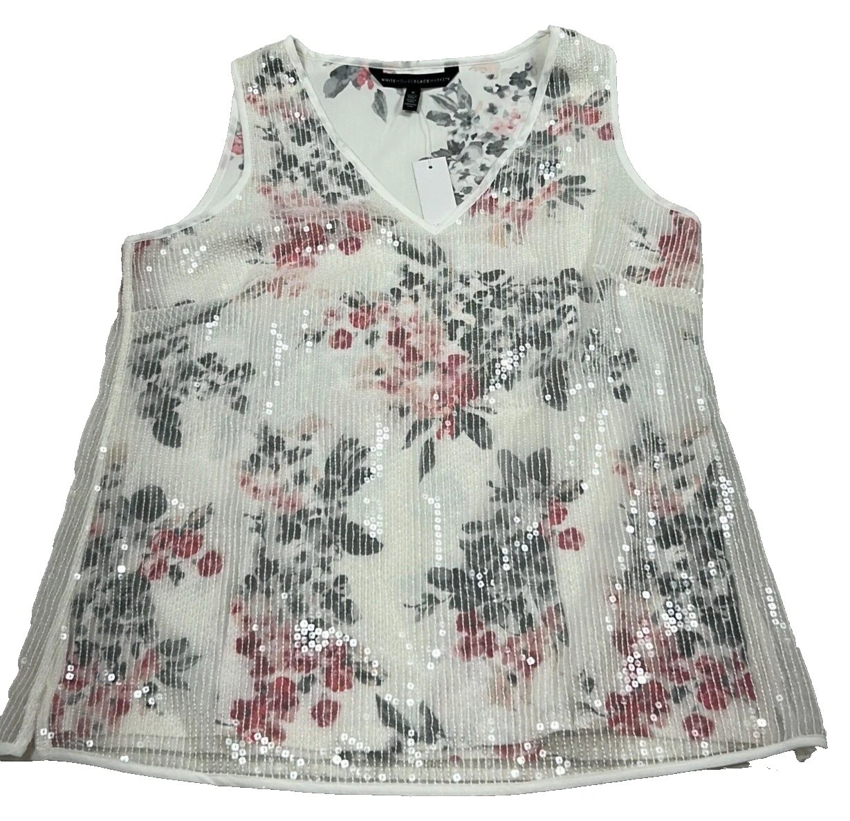 White House Black Market Women's Polyester Floral Tank Tops for Women