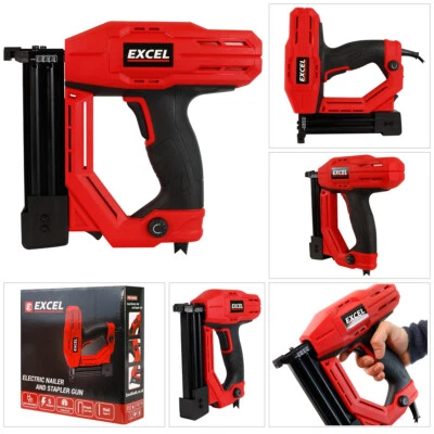 EXCEL Nail Gun & Stapler Heavy Duty Electric 18 Gauge 2 in 1 Brad Nailer & Tacker 240v