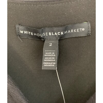 White House Black Market 2 XS Black Sleeveless Wrap Midi Dress