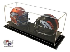 Acrylic Counter or Desk Top Double Mini Helmet Display Case by GameDay Display
