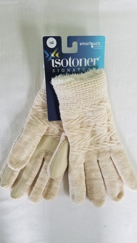 Isotoner Signature Damen Elfenbein Strick Smartouch Handschuhe One Size BI03