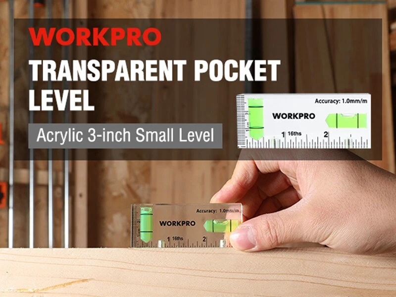 WORKPRO 3Inch Mini Level Tool Small Level Magnetic Level with 2 Bubbles 90°/180° - Image 2 of 4
