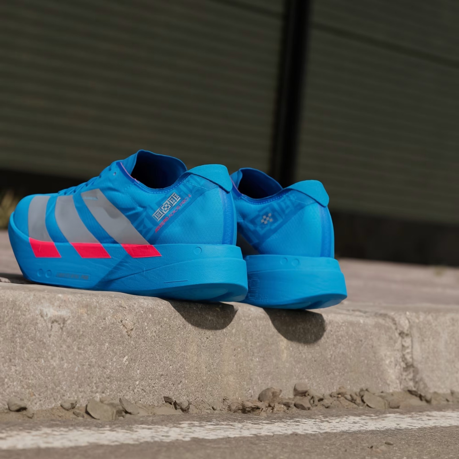 adidas Adizero Adios Pro 4 JR4796 Solar Blue Silver Metallic Lucid Red Men Shoes image 6