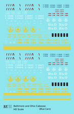 K4 HO Scale Decals Baltimore and Ohio B O Blue Caboose Yellow
