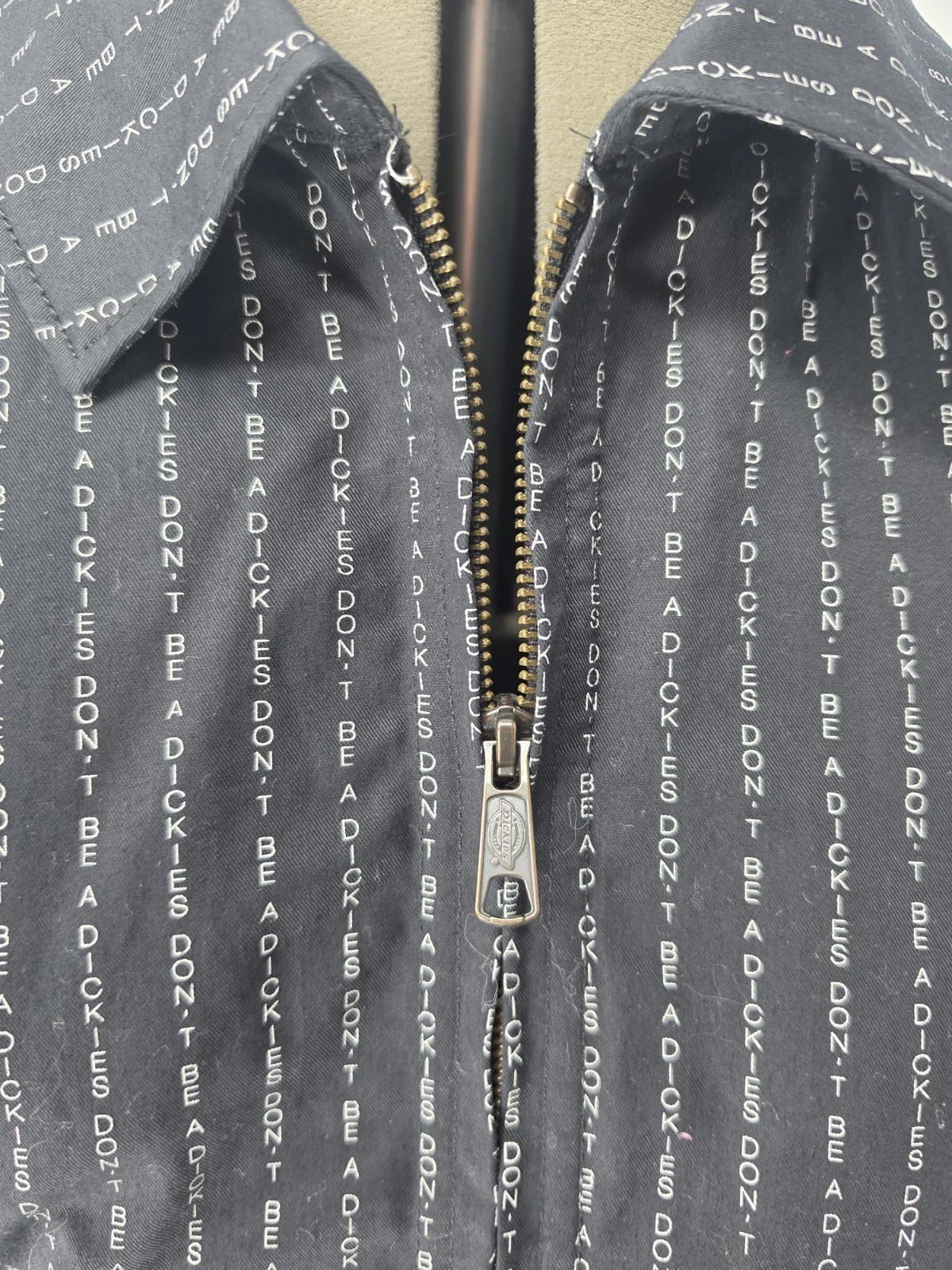 END X Dickies Men's Insulated Lined Black Pinstriped Eisenhower Jacket M Collab image 3