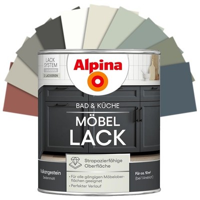 Alpina Bad & Küche Möbel-Lack 750 ml seidenmatt alle Farbtöne