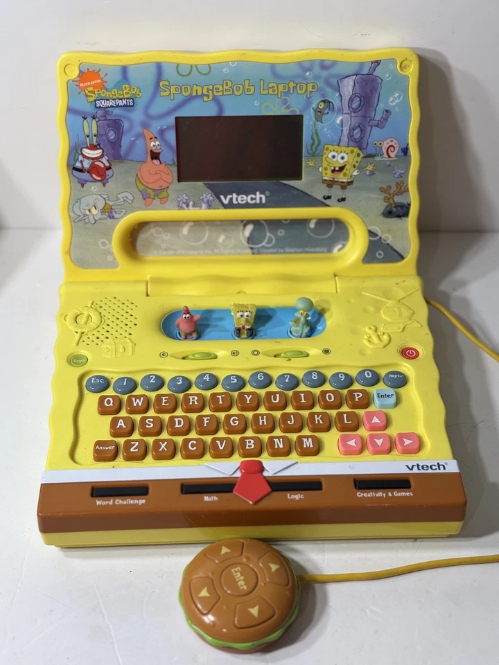 Bob Esponja Calça Quadrada V Tech Brinquedo Educativo Laptop 15 Atividades TESTADO - Imagem 3 de 4