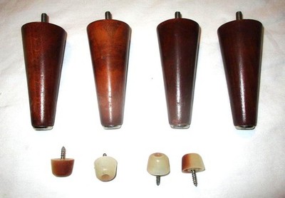 Zenith Console Cabinet Set of 4 Tapered Legs Straight-Mount OEM w/ Nylon Slider