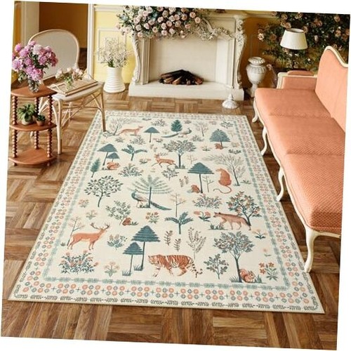 Jungle Kids Rugs for Bedroom Aesthetic, Animal Area Mat 5x7 Playroom Living