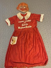 1920’s Early 30s Little Orphan Annie Halloween Costume With Mask. Rare