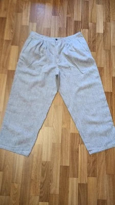 Women Think Pink Trousers Blue Linen L - Bild 1 von 4