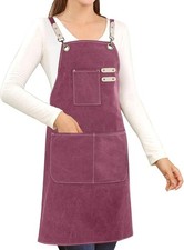 Cotton Canvas Cross Back Apron for Gardening Garden Chef Bartender Work Women...
