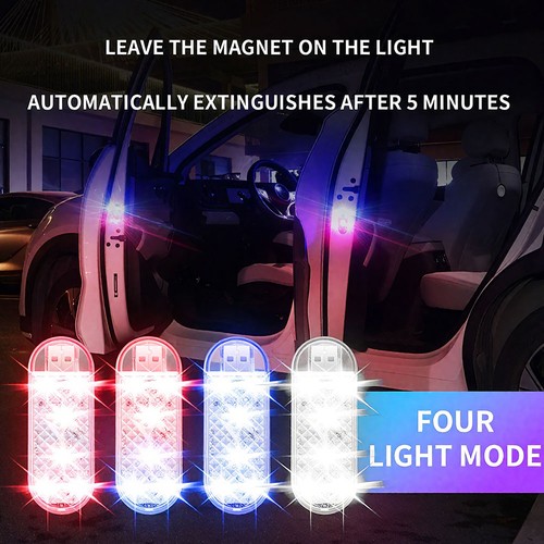 Car ambient lighting touch flashing warning Lamp USB night lights Universal - Picture 7 of 13