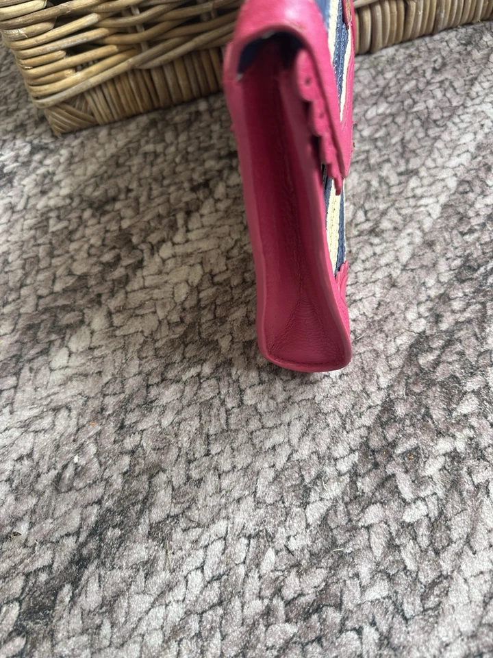 Nuevo Bolso de Mano Mud Pie Paja Náutico Rayas Crema, Azul y Rosa Con Daños Foto 2 de 4