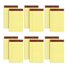 TOPS The Legal Pad Writing Pads Jr. Legal Rule 5 x 8 50 Sheets Canary 12 Pack