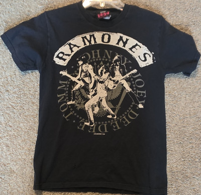 Ramones 1-2-3-4 Men's Black Cotton T-Shirt Band Graphic Size S