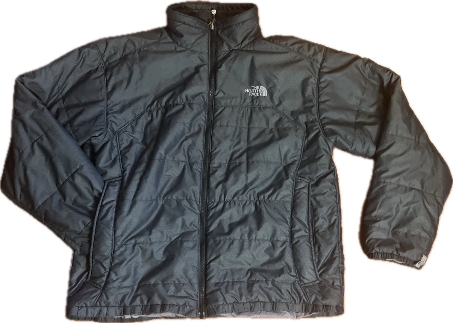 The North Face Jacket Men XL Gray Insulated Full Zip Puffer Lightweight Outdoor