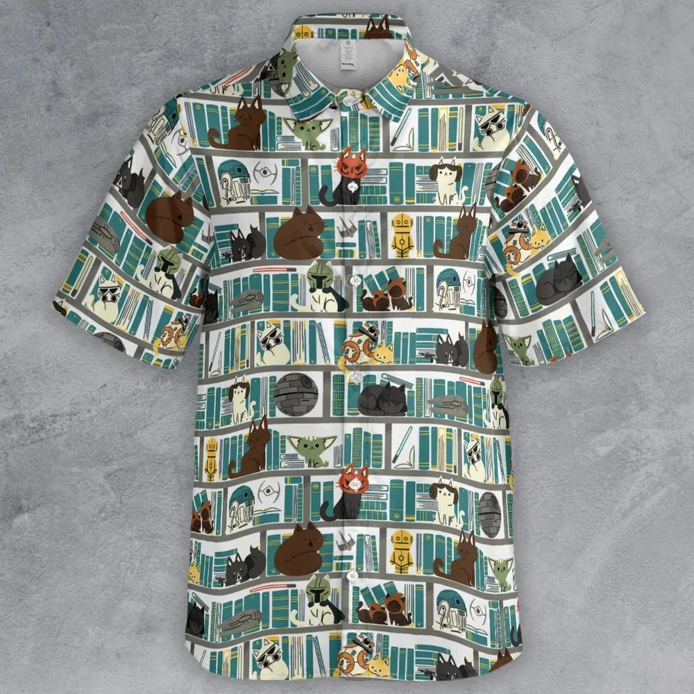 Library Kitten Wars Button Down Shirt, Unisex Adults