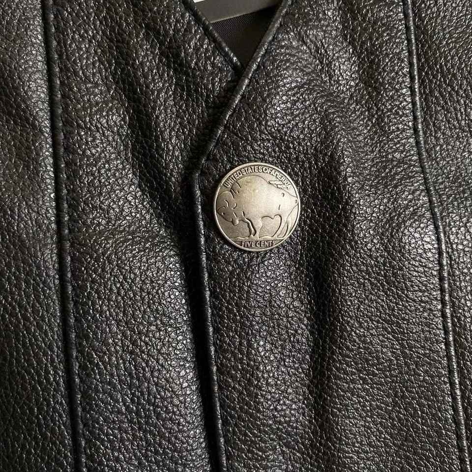 NWT Black Leather Vest Size M - Image 4 of 4